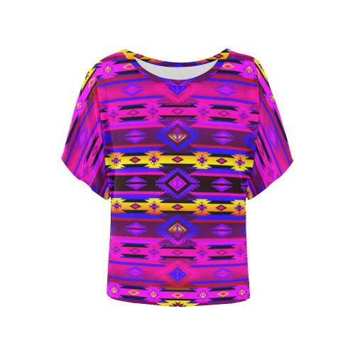 Adobe Hunt Women's Batwing-Sleeved Blouse T shirt (Model T44) Women's Batwing-Sleeved Blouse T shirt (T44) e-joyer 