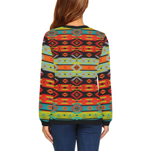 Adobe Kiva All Over Print Crewneck Sweatshirt for Women (Model H18) Crewneck Sweatshirt for Women (H18) e-joyer 