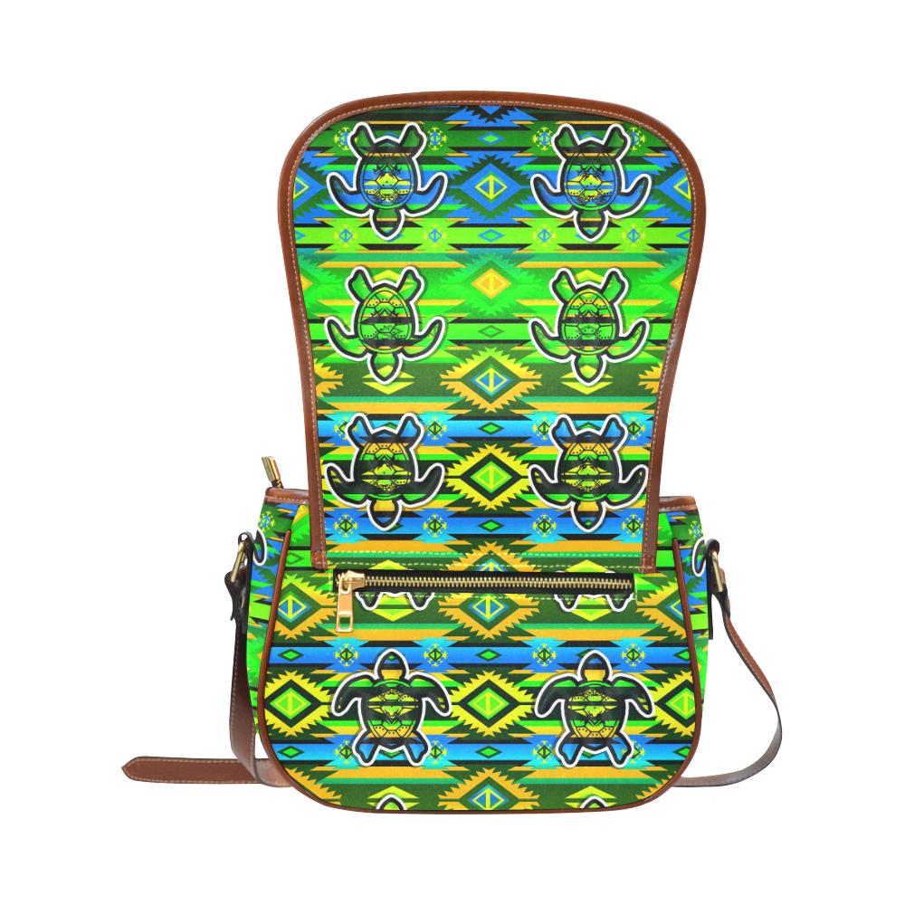 Adobe Nature Turtle Saddle Bag/Small (Model 1649) Full Customization Saddle Bag/Small (Full Customization) e-joyer 