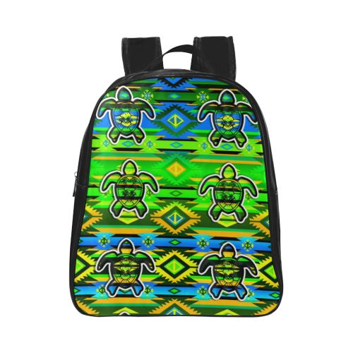 Adobe-Nature-Turtle School Backpack (Model 1601)(Small) School Backpacks/Small (1601) e-joyer 