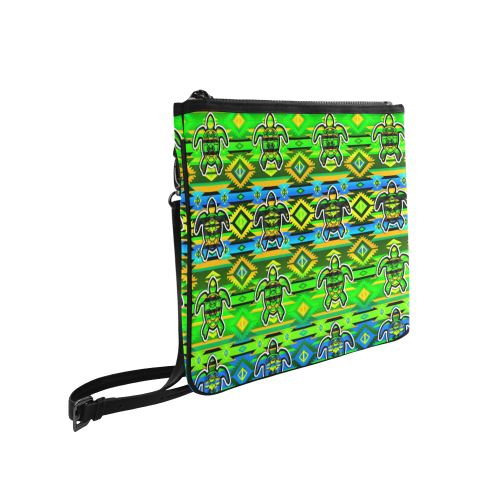 Adobe-Nature-Turtle Slim Clutch Bag (Model 1668) Slim Clutch Bags (1668) e-joyer 