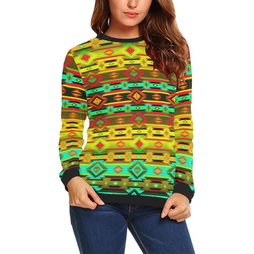 Adobe Sky All Over Print Crewneck Sweatshirt for Women (Model H18) Crewneck Sweatshirt for Women (H18) e-joyer 