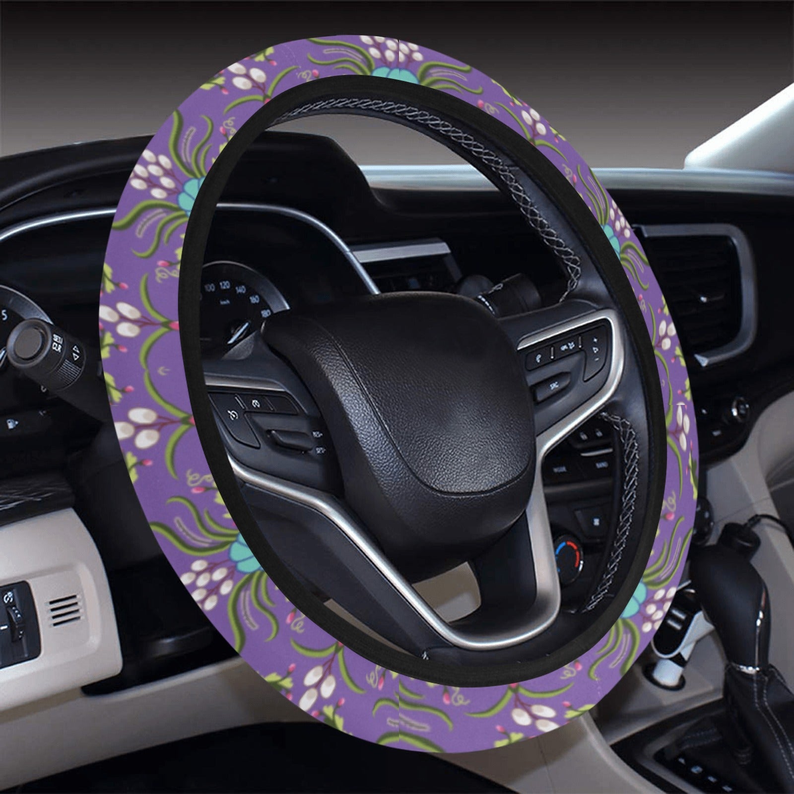 First Bloom Royal Steering Wheel Cover with Elastic Edge