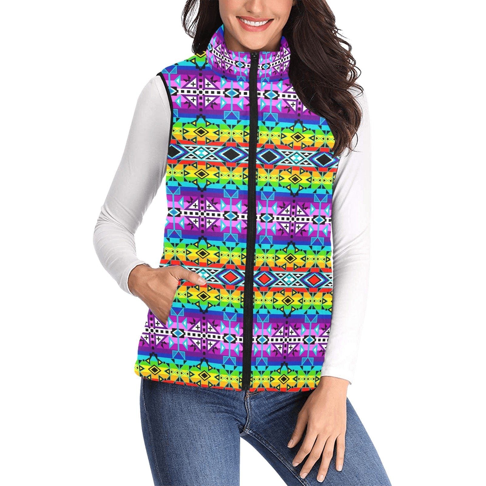 After the Rain Women's Padded Vest Jacket (Model H44) Women's Padded Vest Jacket (H44) e-joyer 