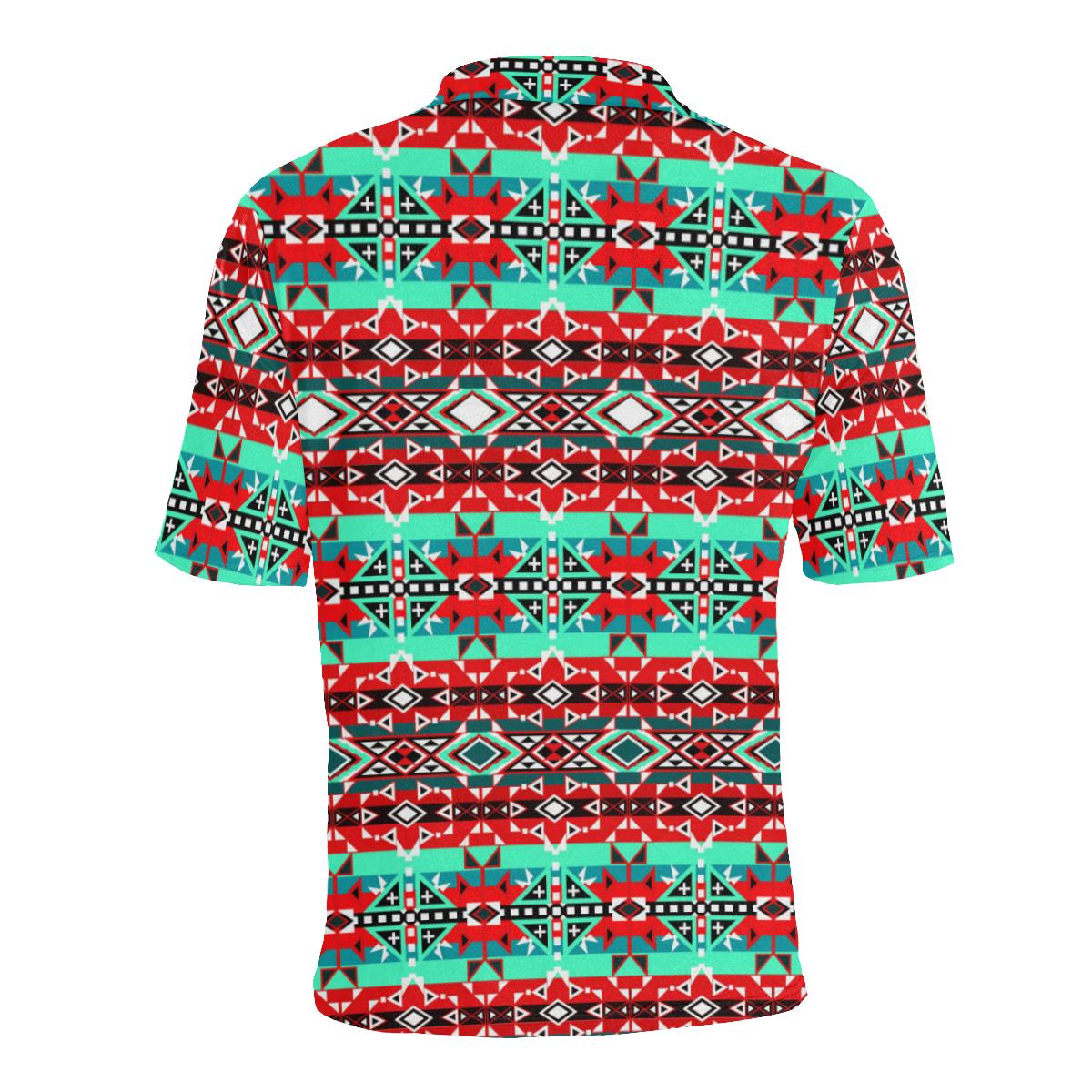 After the Southwest Rain Men's All Over Print Polo Shirt (Model T55) Men's Polo Shirt (Model T55) e-joyer 