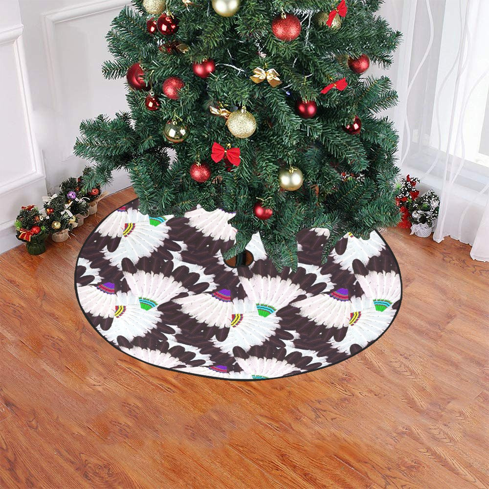 Eagle Feather Fans Christmas Tree Skirt 47" x 47"