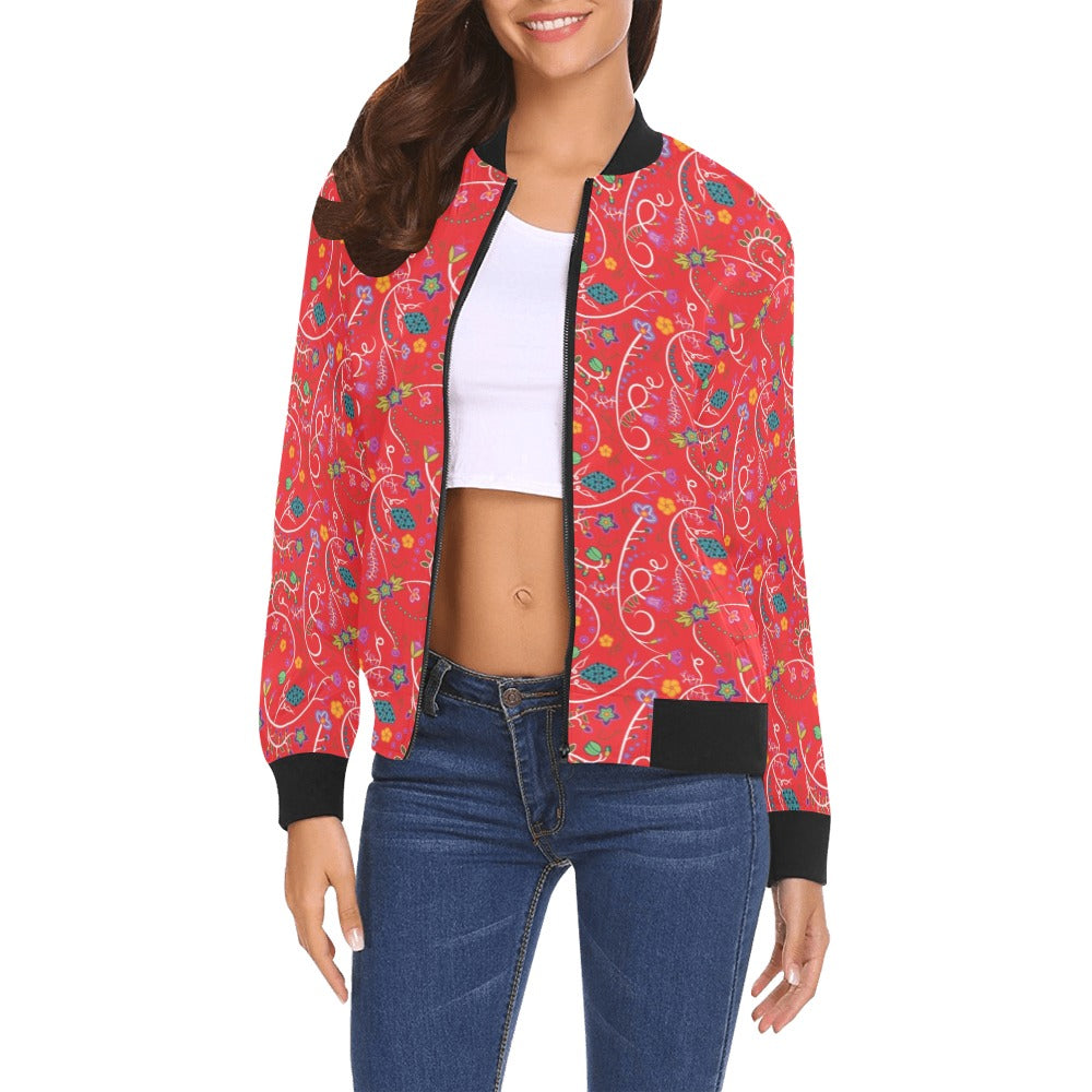 Fresh Fleur Fire Bomber Jacket for Women