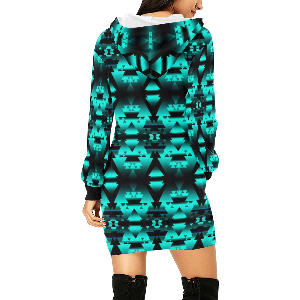 Dark Teal Winter Camp Hoodie Dress