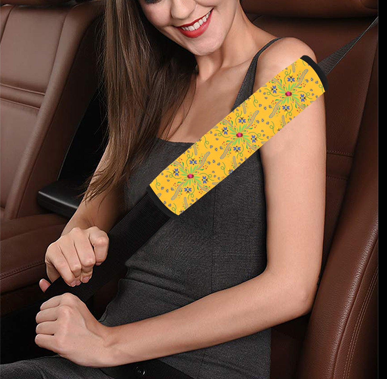 Willow Bee Sunshine Car Seat Belt Cover 7''x12.6'' (Pack of 2)