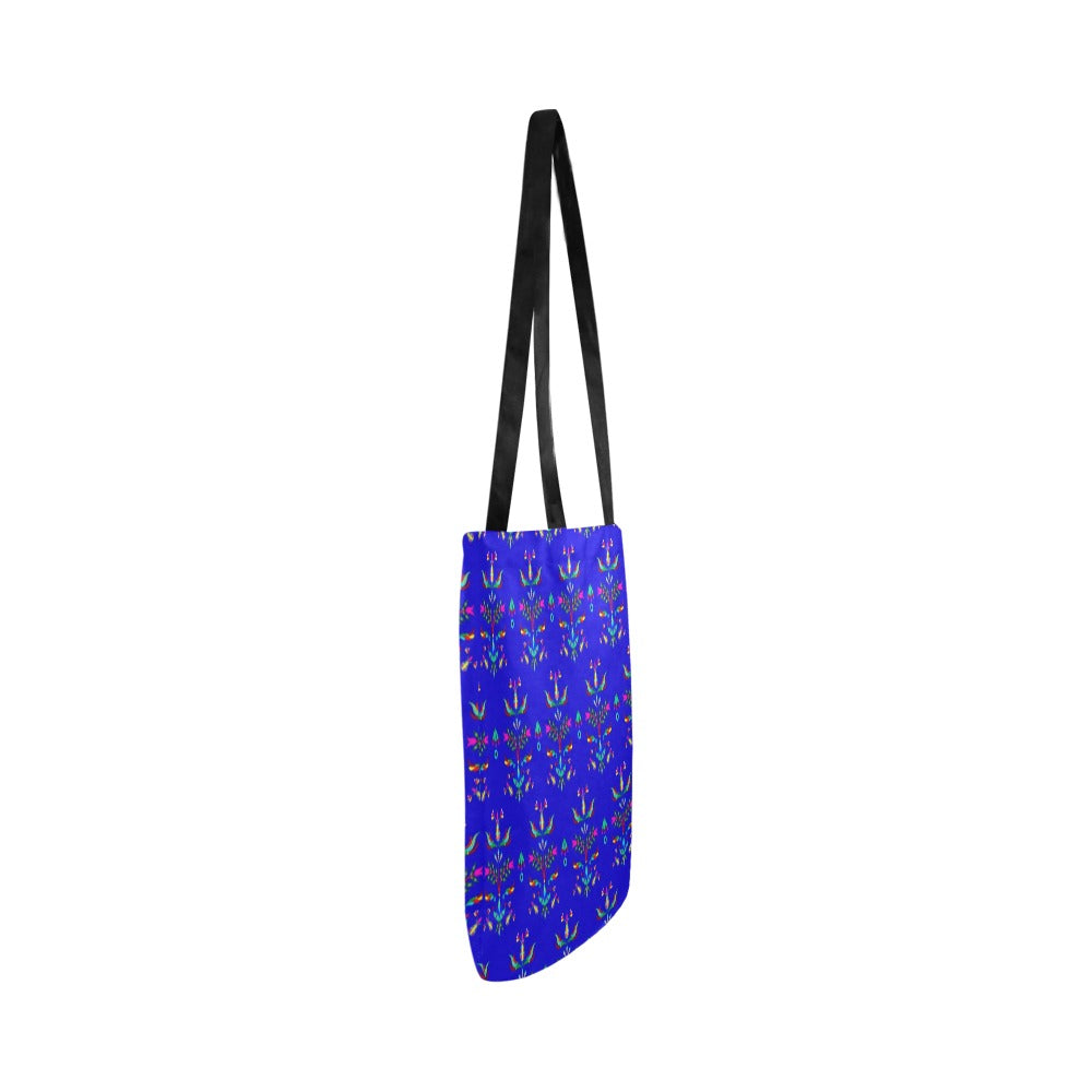 Dakota Damask Blue Reusable Shopping Bag (Two sides)