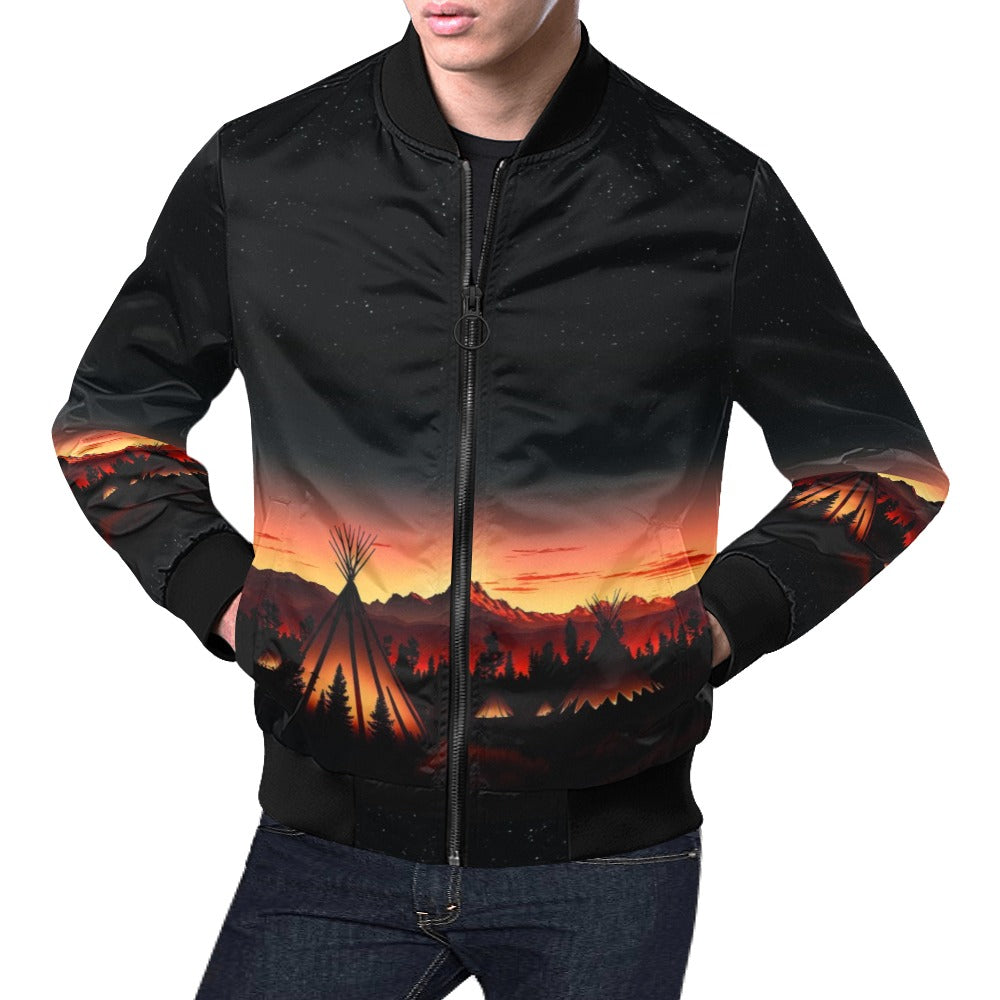 Sunset Tipis Bomber Jacket for Men