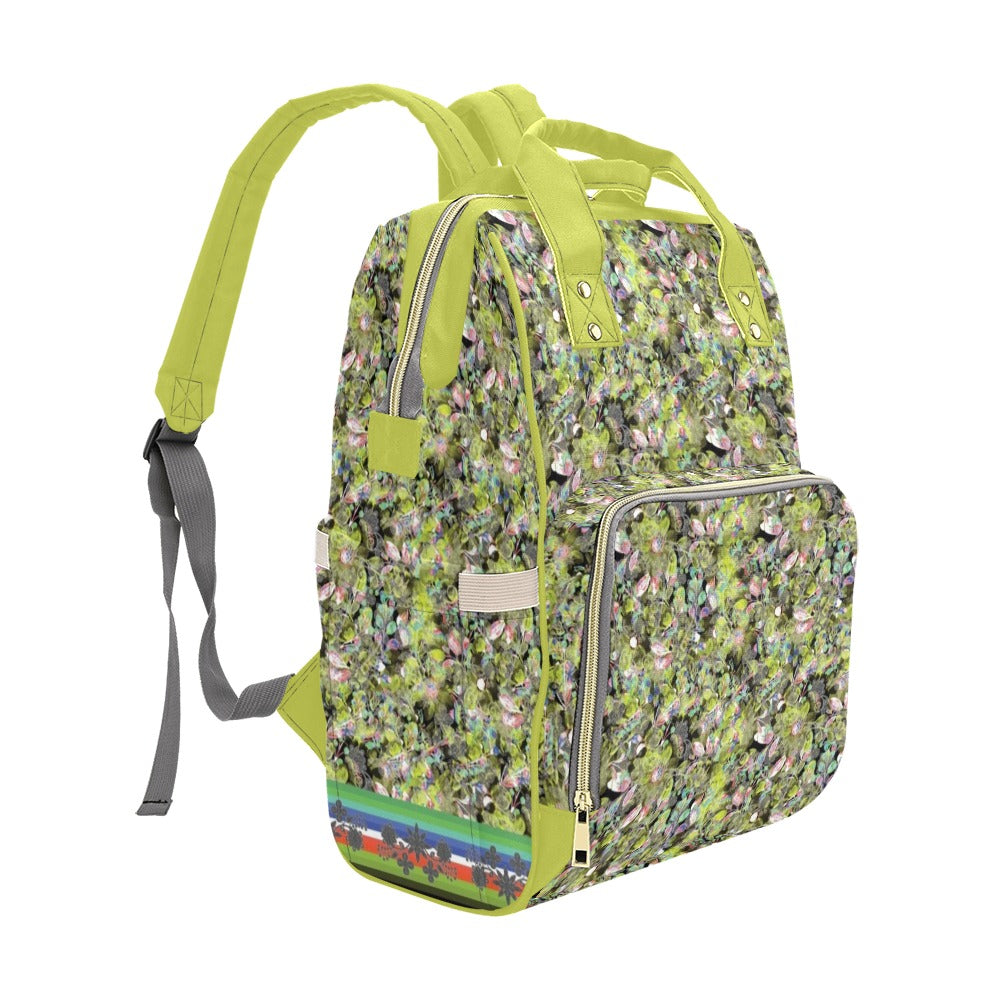 Culture in Nature Green Leaf Multi-Function Diaper Backpack/Diaper Bag