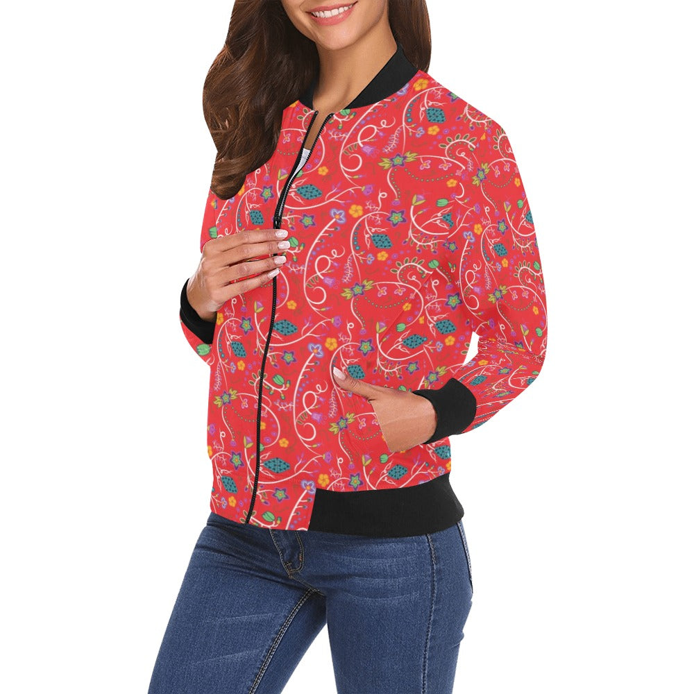 Fresh Fleur Fire Bomber Jacket for Women