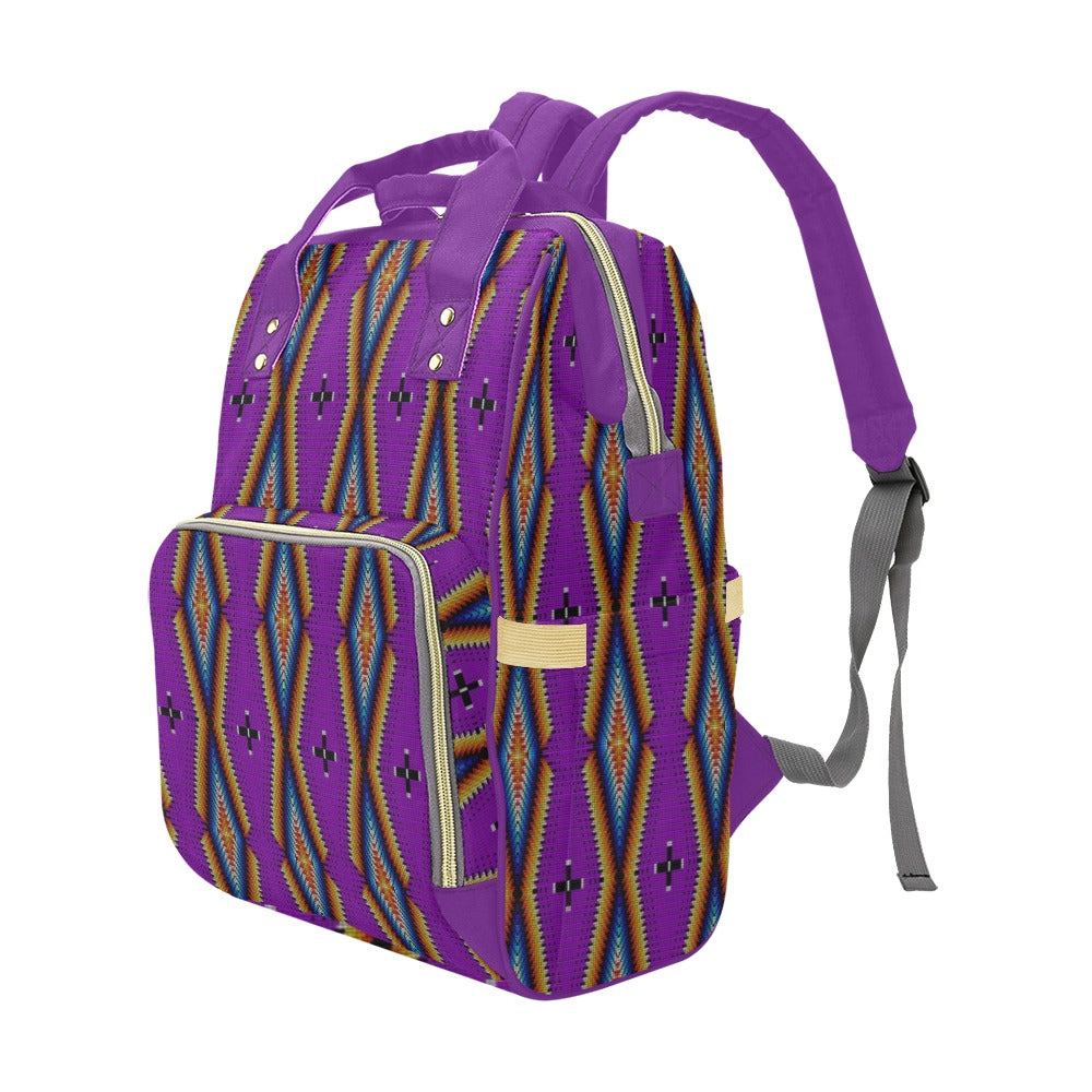 Diamond in the Bluff Purple Multi-Function Diaper Backpack/Diaper Bag