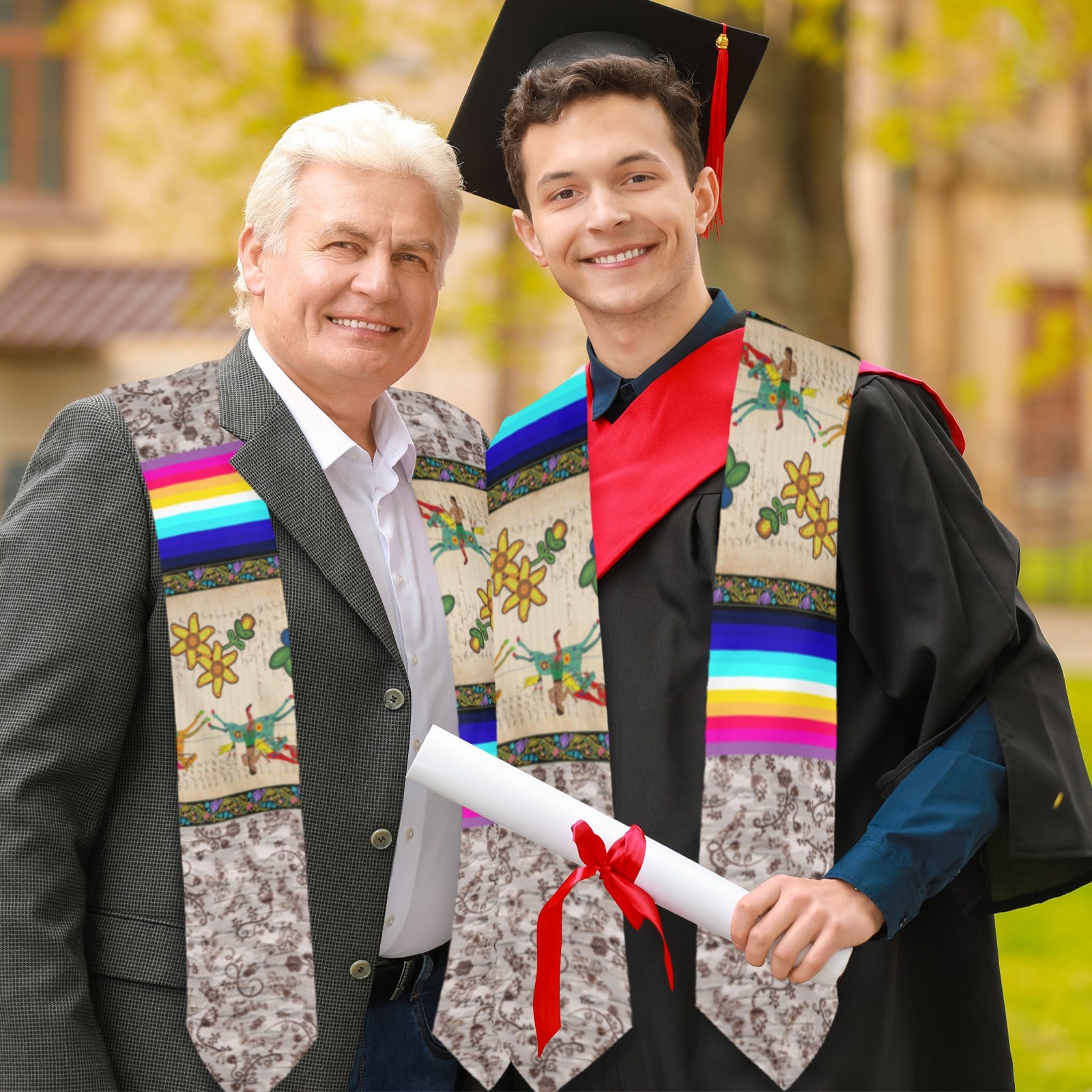 Brothers Race Graduation Stole