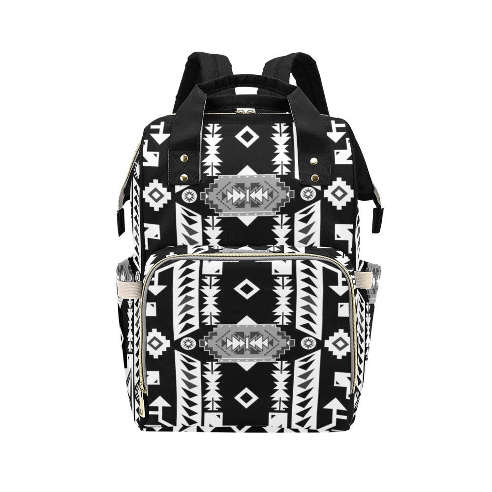 Chiefs Mountain Black and White Multi-Function Diaper Backpack/Diaper Bag