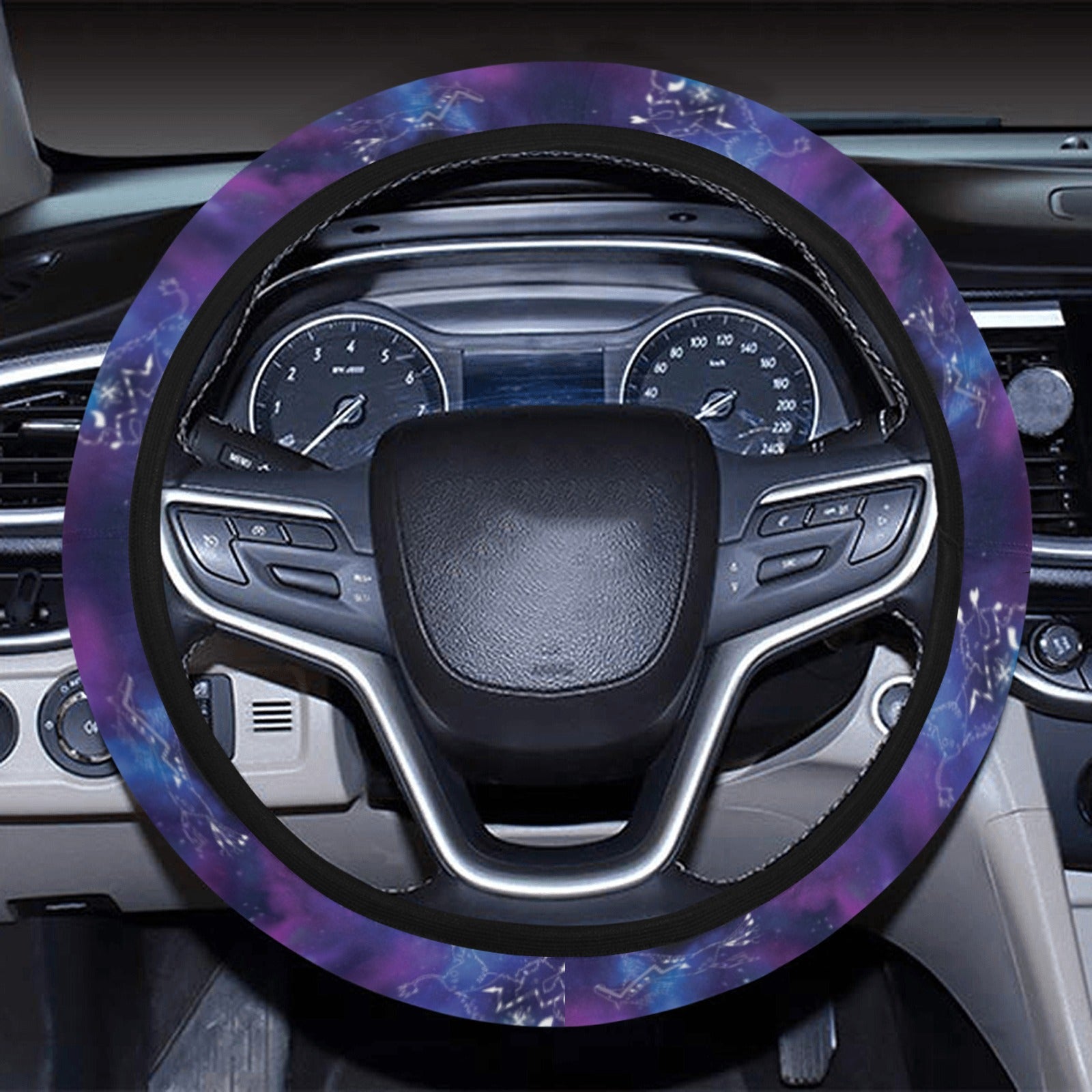 Animal Ancestors 1 Blue and Pink Steering Wheel Cover with Elastic Edge