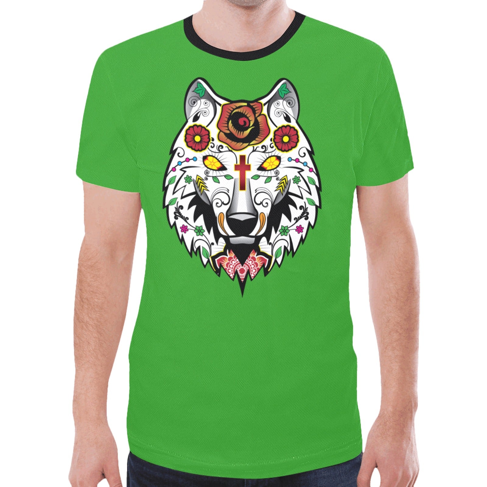 Wolf Spirit Guide (Green) T-shirt for Men