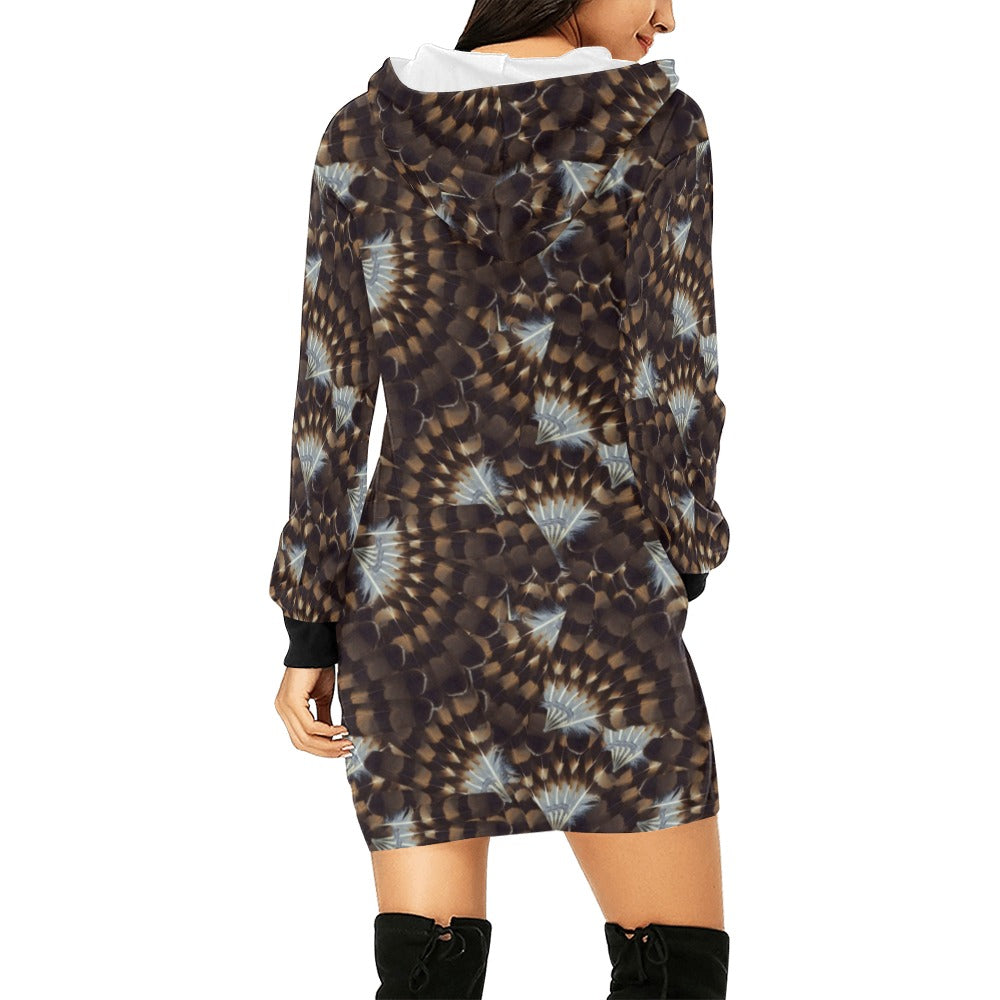 Hawk Feathers Hoodie Dress