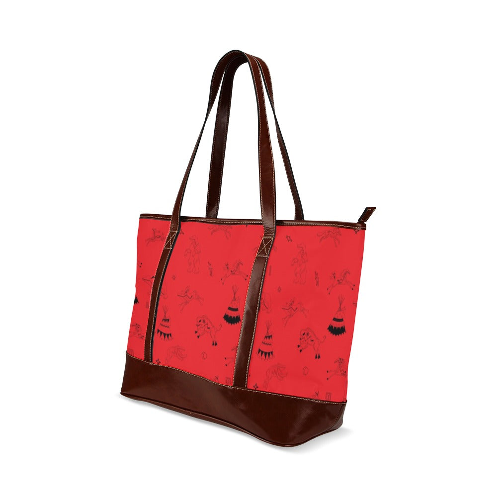 Ledger Dabbles Red Tote Handbag