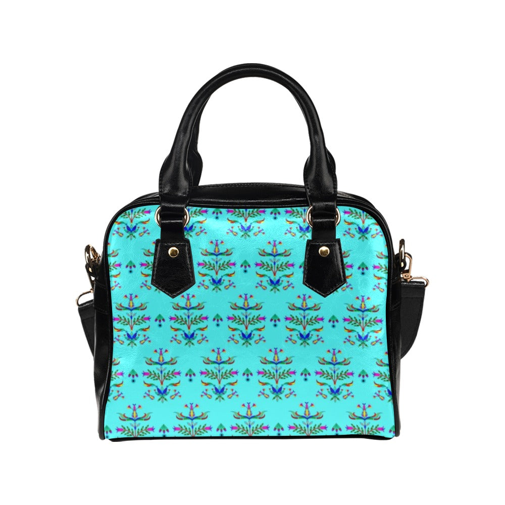 Dakota Damask Turquoise Shoulder Handbag