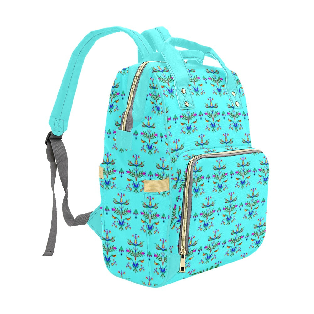 Dakota Damask Turquoise Multi-Function Diaper Backpack/Diaper Bag