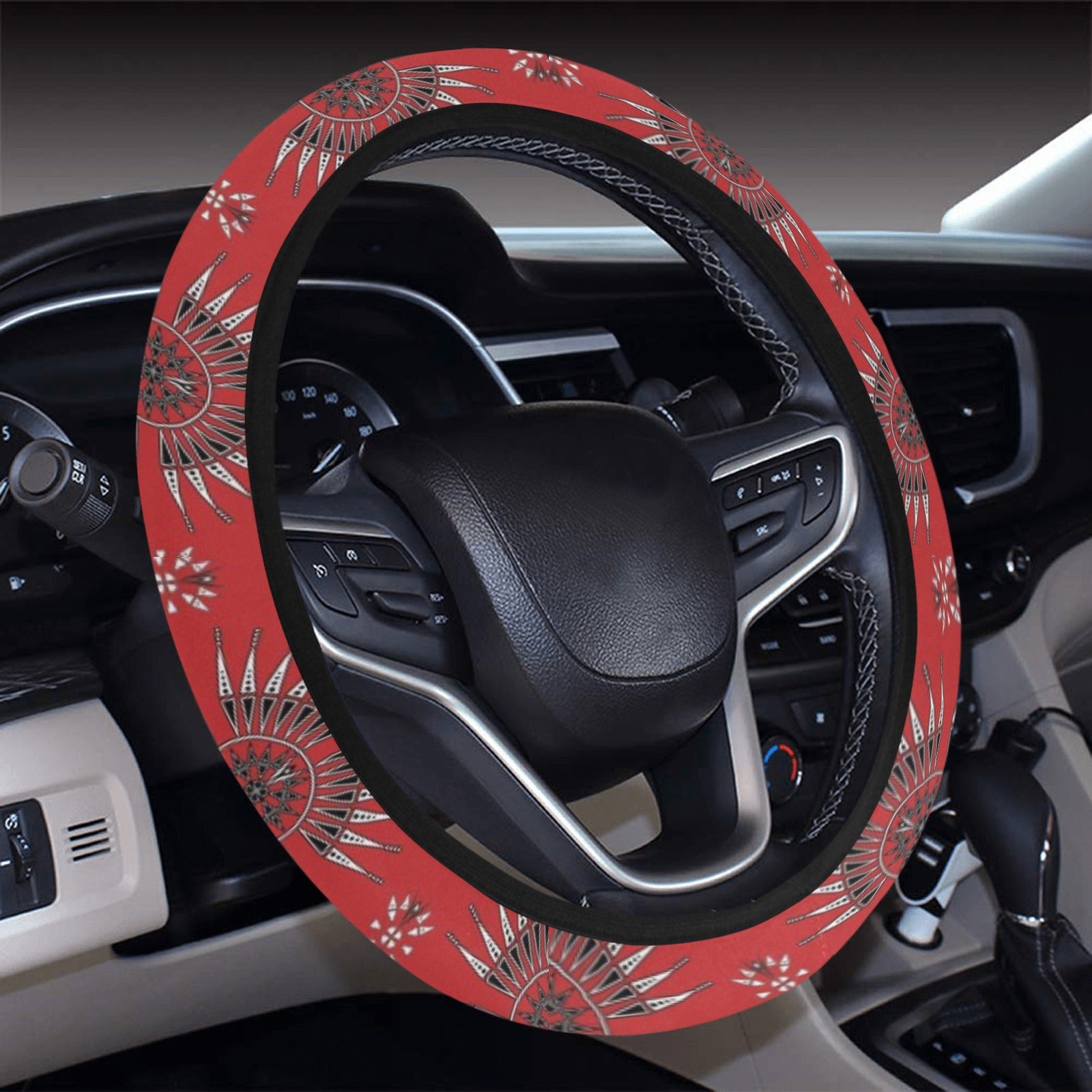 Evening Feather Wheel Blush Steering Wheel Cover with Elastic Edge