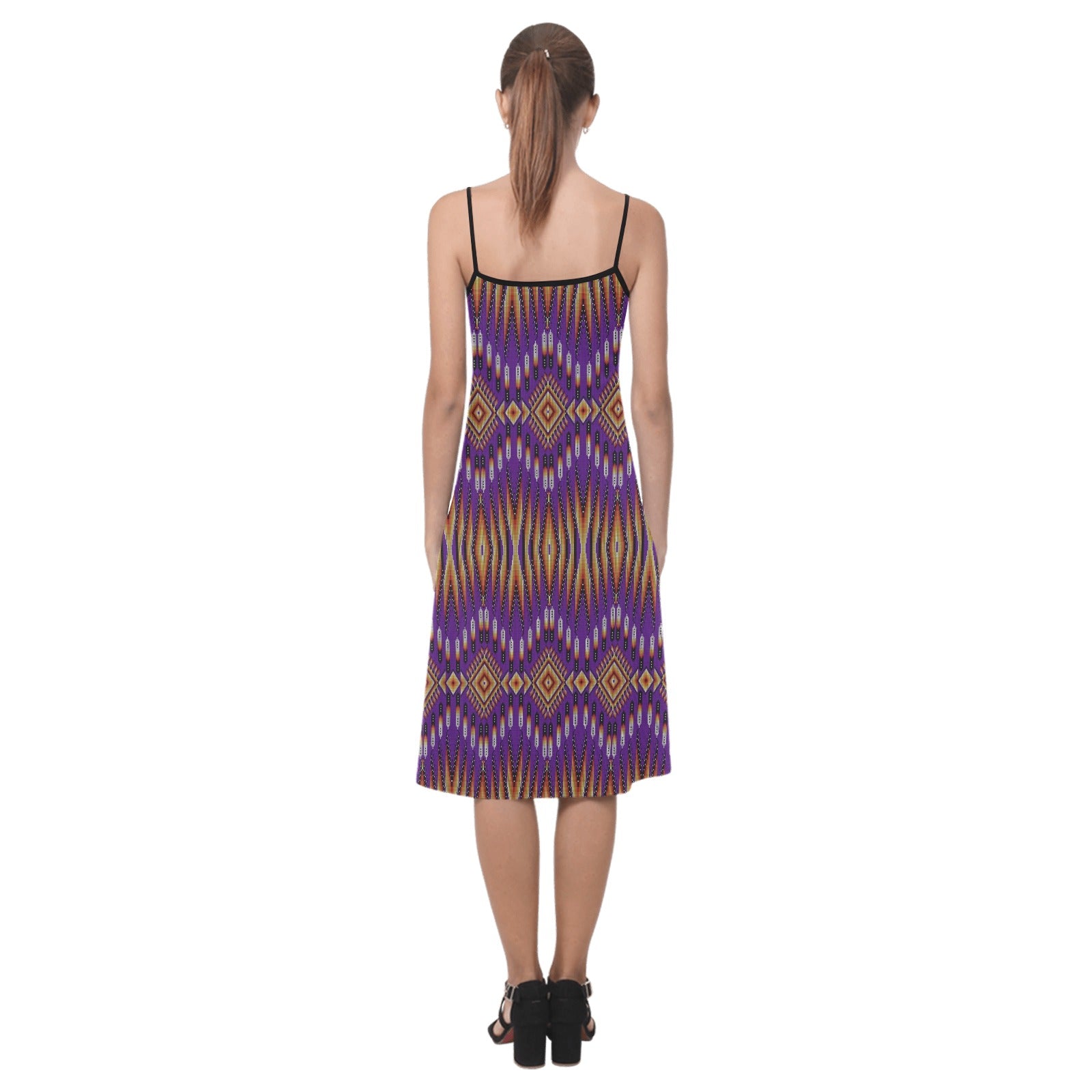 Fire Feather Purple Alcestis Slip Dress