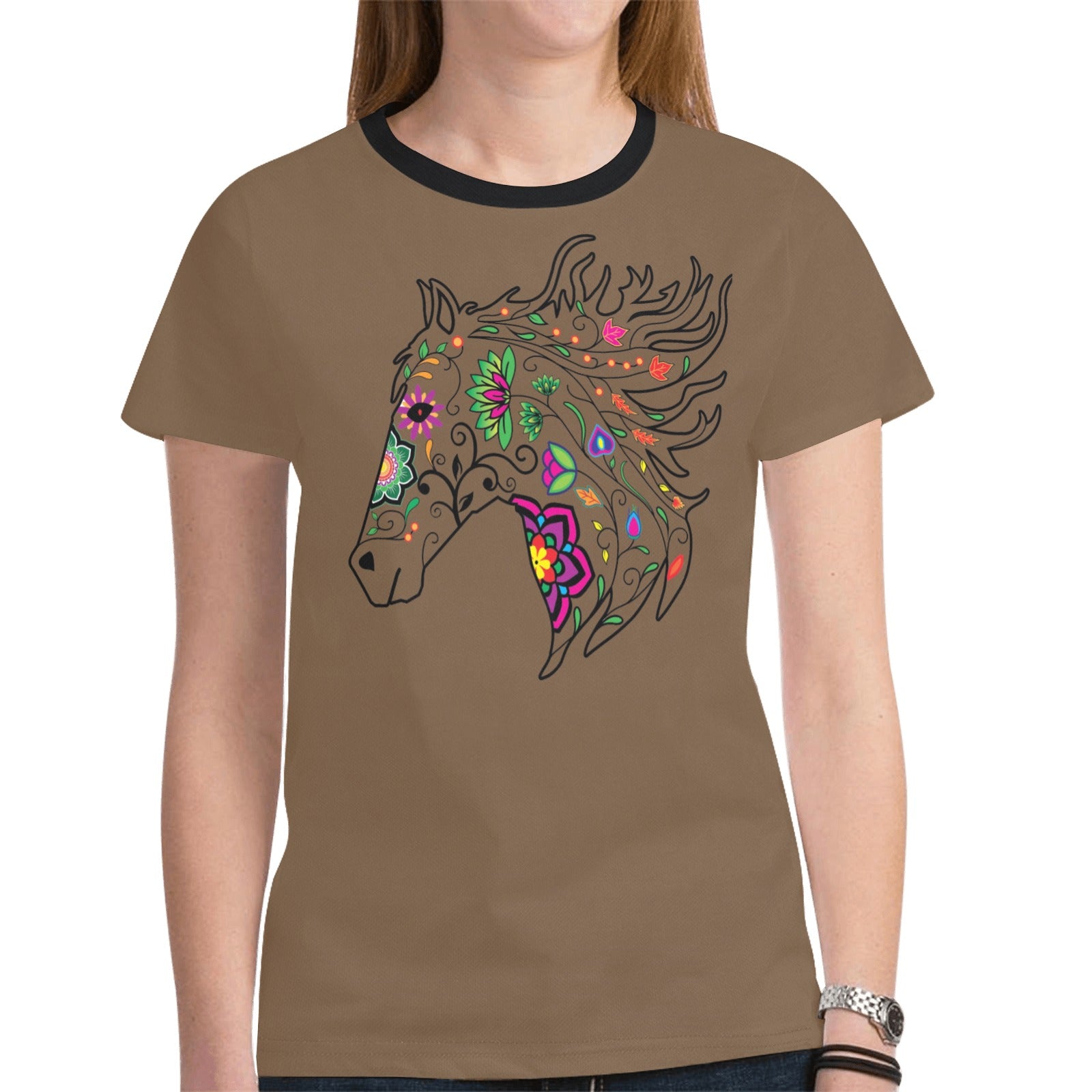 Horse Spirit Guide (Dark Brown) T-shirt for Women