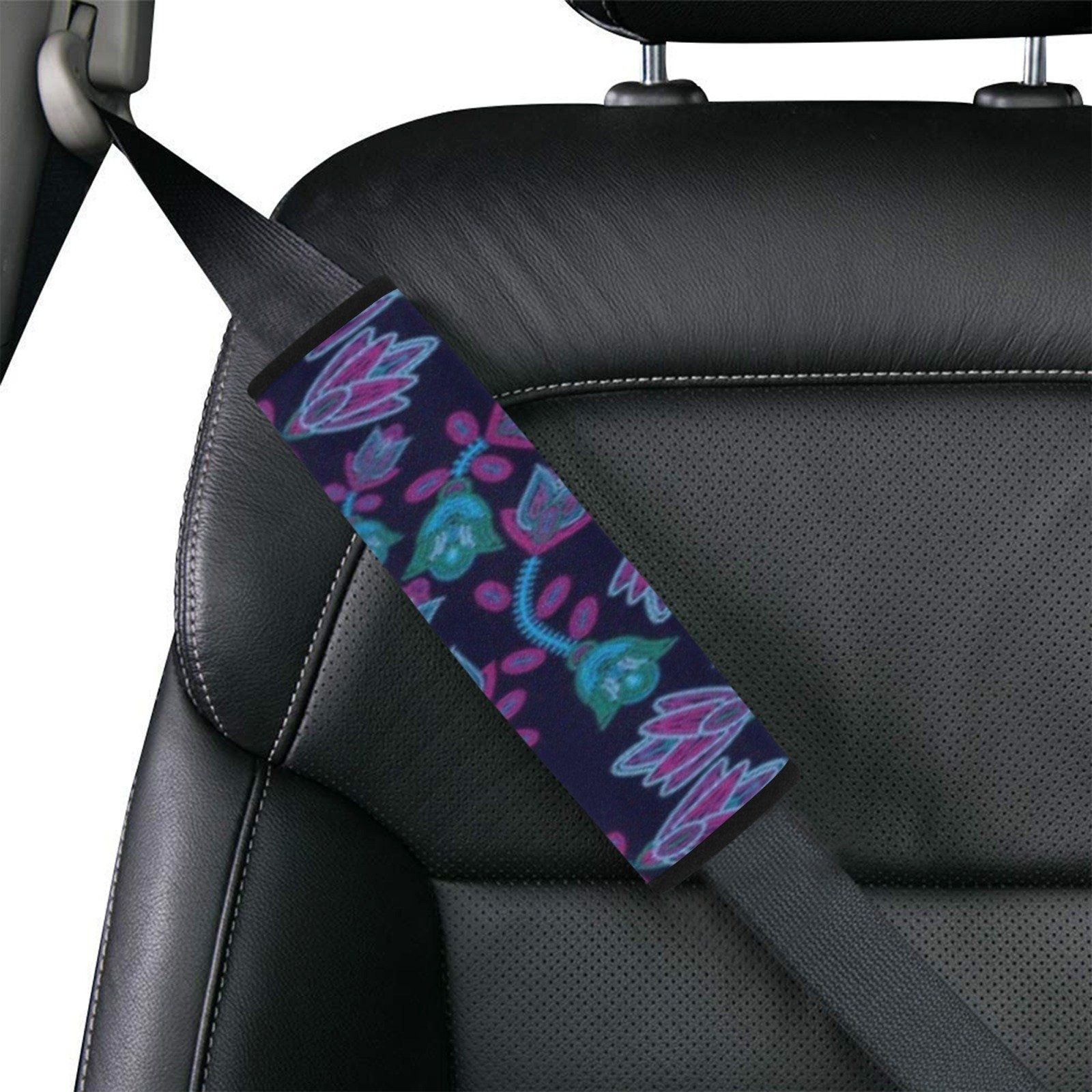 Beaded Blue Nouveau Car Seat Belt Cover 7''x12.6'' (Pack of 2) Car Seat Belt Cover 7x12.6 (Pack of 2) e-joyer 