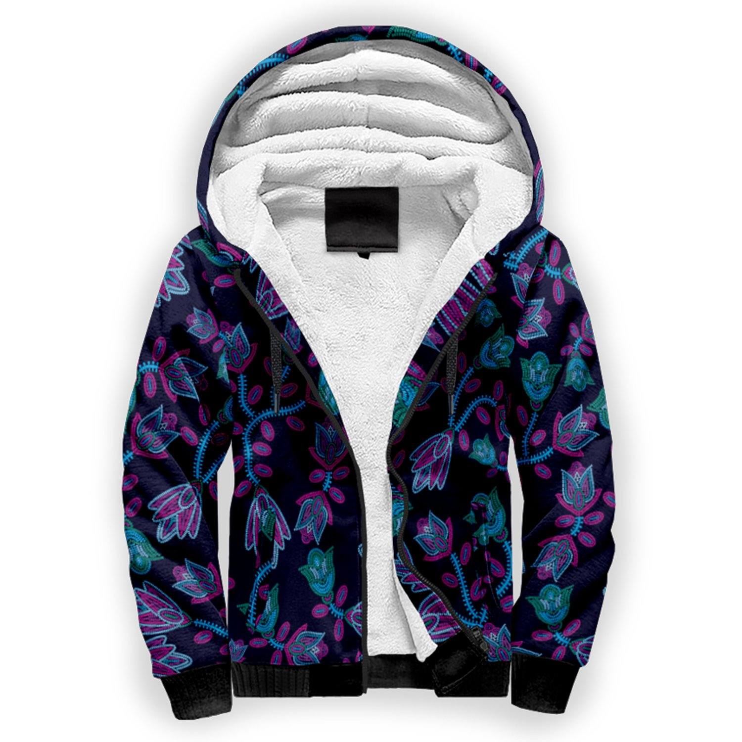 Beaded Blue Nouveau Sherpa Hoodie hoodie Herman 