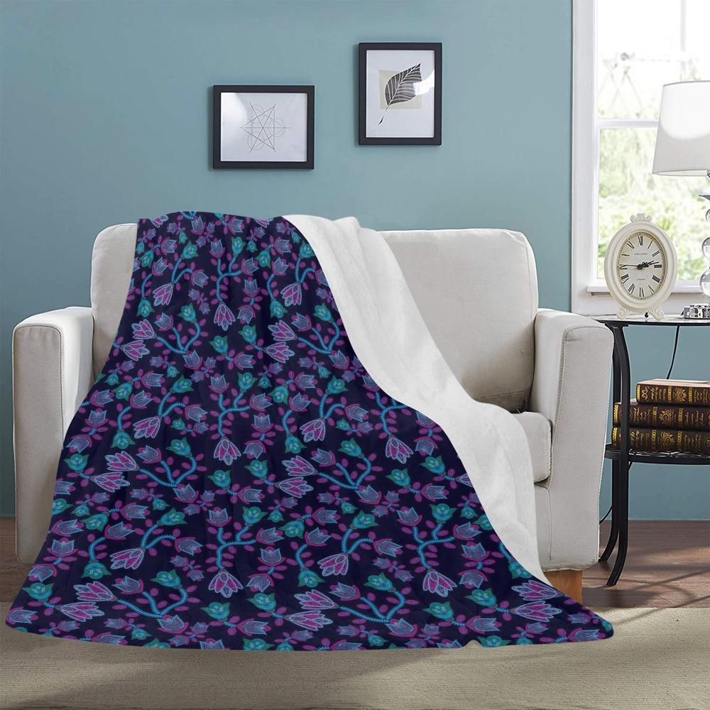 Beaded Blue Nouveau Ultra-Soft Micro Fleece Blanket 60"x80" Ultra-Soft Blanket 60''x80'' e-joyer 