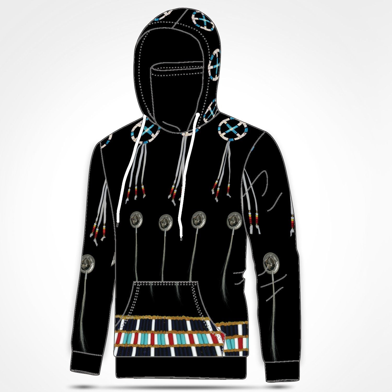 Beaded Bracelet Hoodie with Face Cover 49 Dzine 