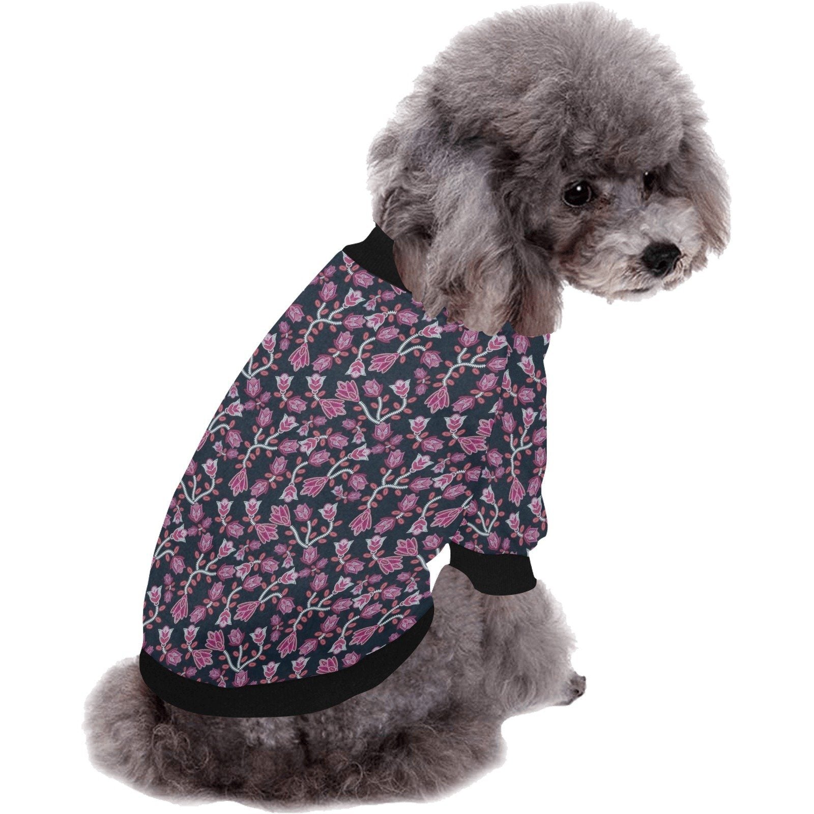 Beaded Pink Pet Dog Round Neck Shirt Pet Dog Round Neck Shirt e-joyer 