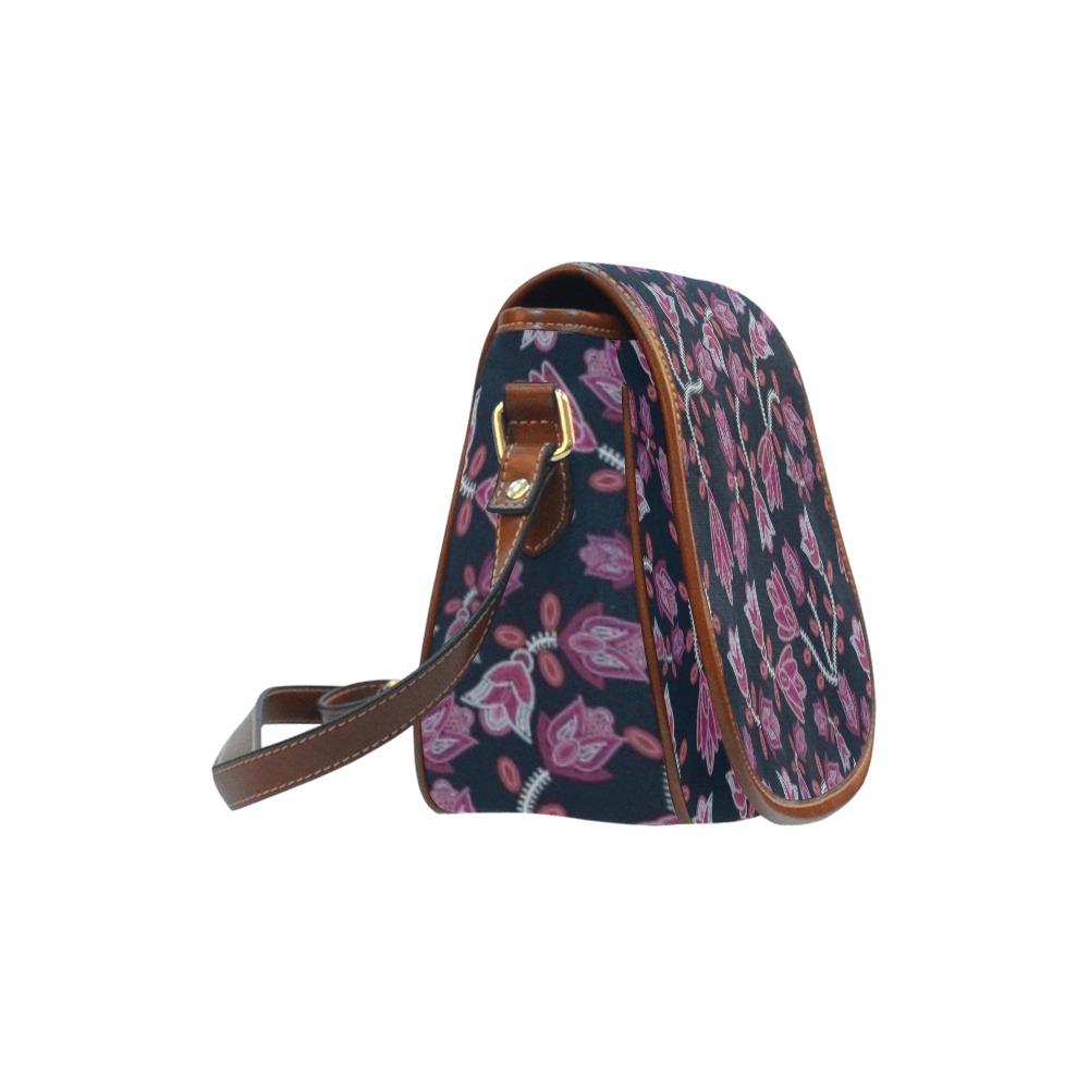 Beaded Pink Saddle Bag/Large (Model 1649) Saddle Bag/Large e-joyer 