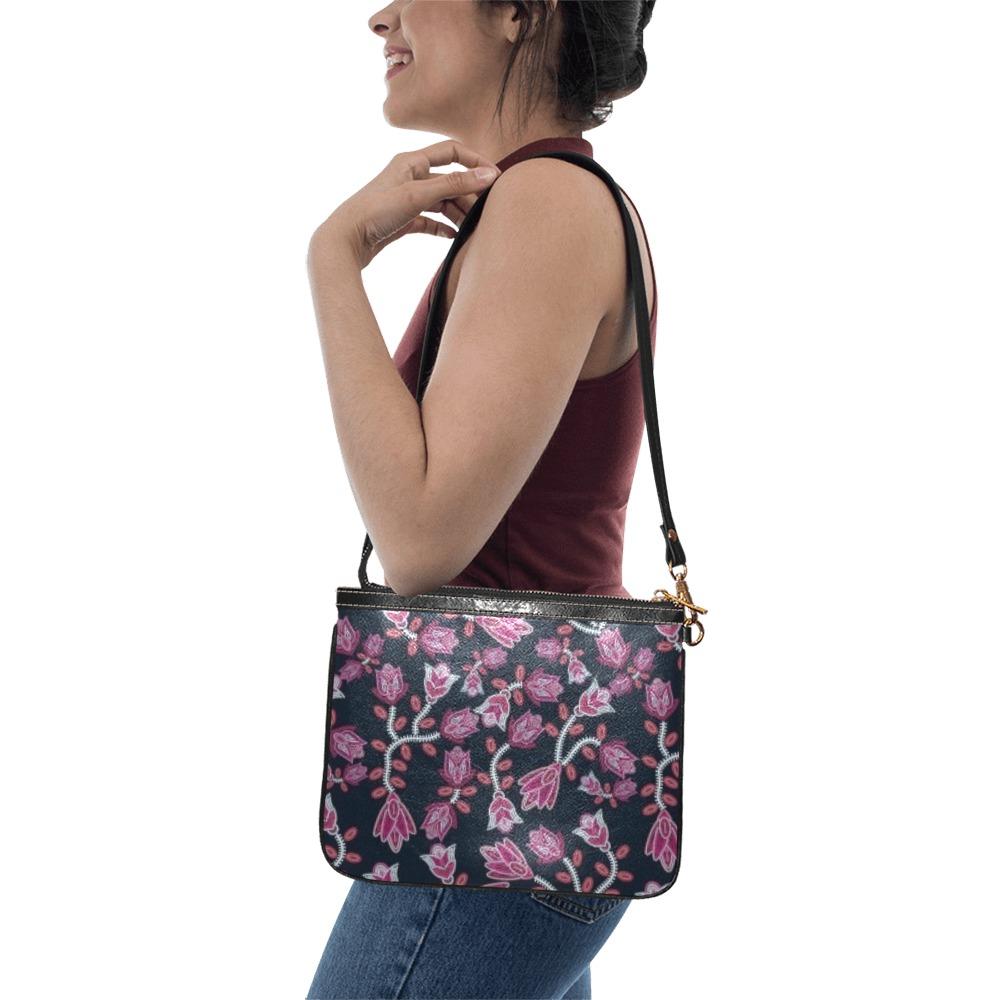 Beaded Pink Small Shoulder Bag (Model 1710) Small Shoulder Bag (1710) e-joyer 