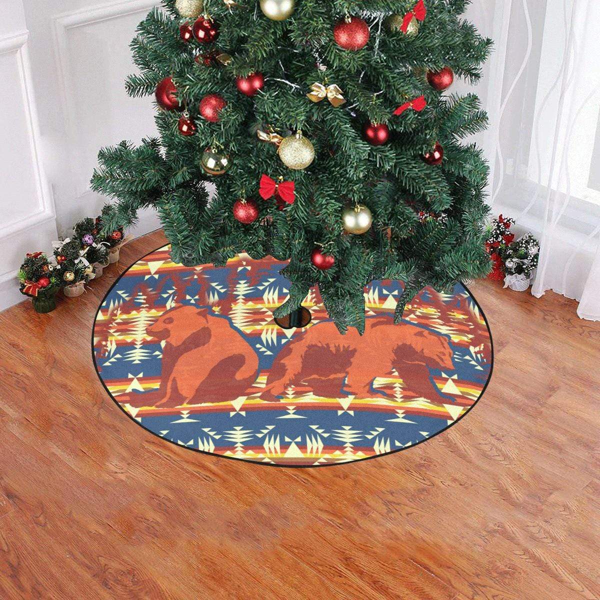 Bear Canyon Christmas Tree Skirt 47" x 47" Christmas Tree Skirt e-joyer 