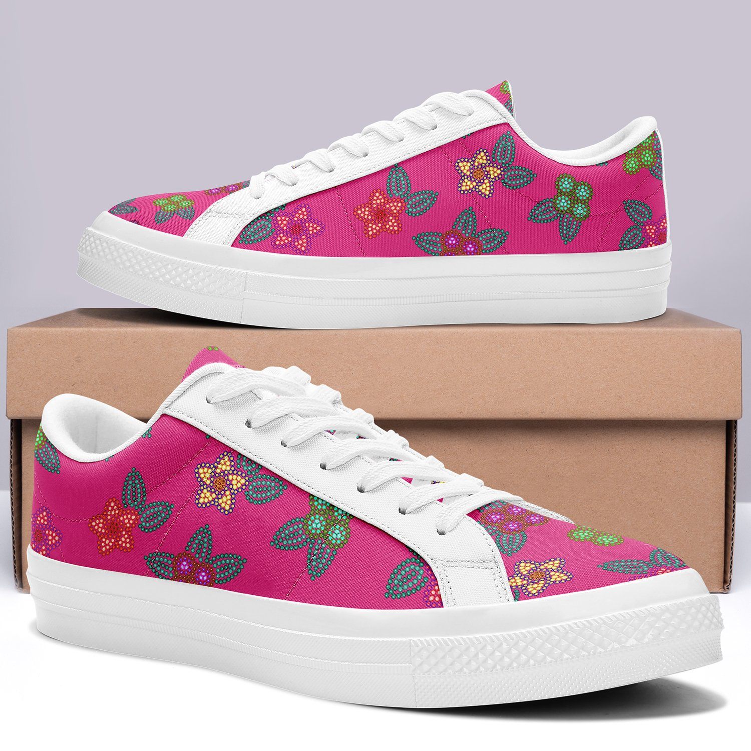 Berry Flowers Aapisi Low Top Canvas Shoes White Sole aapisi Herman 