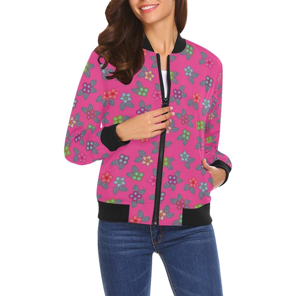 Berry Flowers All Over Print Bomber Jacket for Women (Model H19) All Over Print Bomber Jacket for Women (H19) e-joyer 