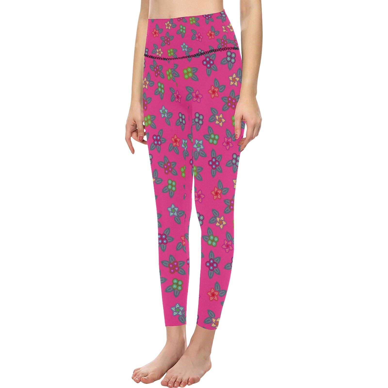 Berry Flowers All Over Print High-Waisted Leggings (Model L36) High-Waisted Leggings (L36) e-joyer 