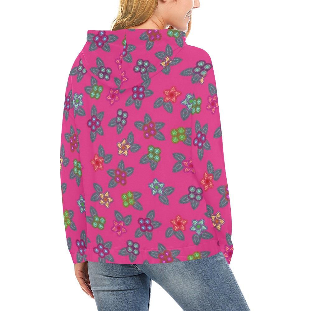 Berry Flowers All Over Print Hoodie for Women (USA Size) (Model H13) All Over Print Hoodie for Women (H13) e-joyer 