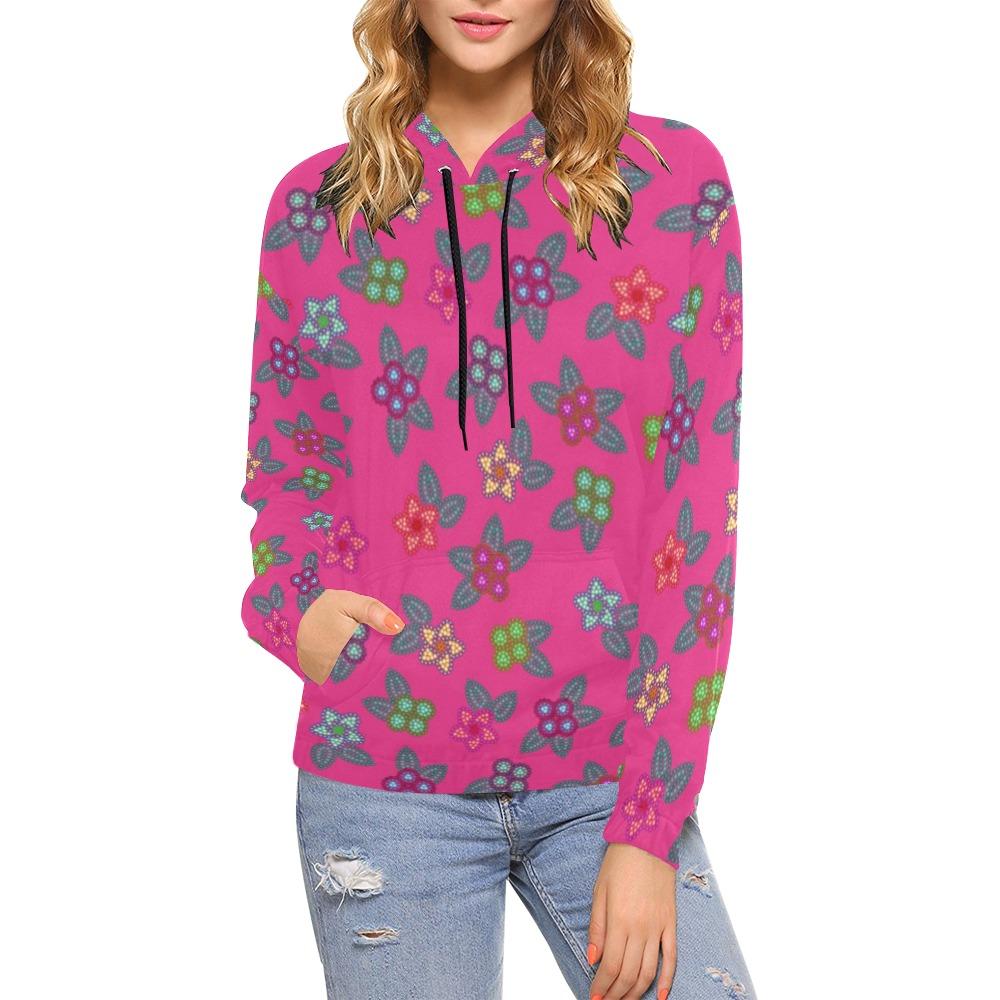 Berry Flowers All Over Print Hoodie for Women (USA Size) (Model H13) All Over Print Hoodie for Women (H13) e-joyer 