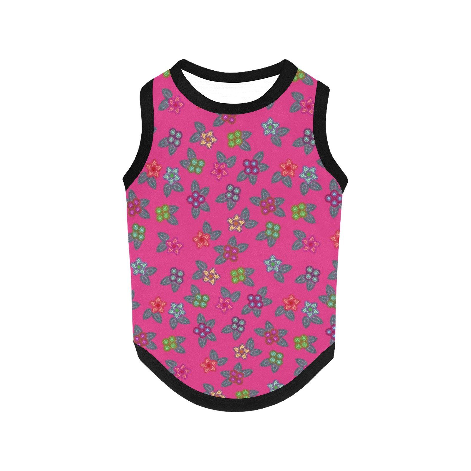 Berry Flowers All Over Print Pet Tank Top Pet Tank Top e-joyer 