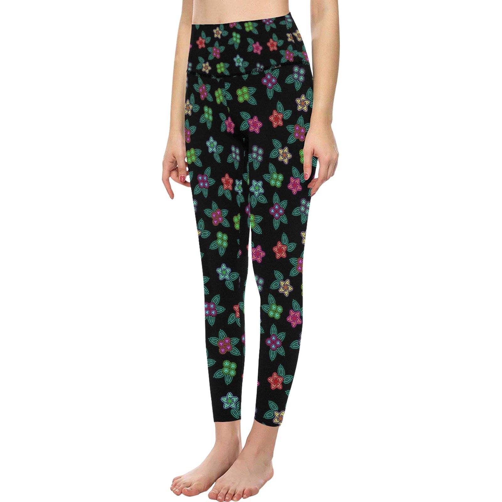 berry flowers black all over print high waisted leggings model l36 high waisted leggings l36 e joyer 981199