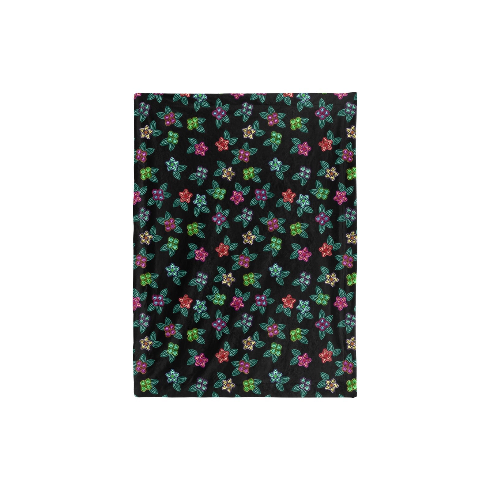 Berry Flowers Black Baby Blanket 30"x40" Baby Blanket 30"x40" e-joyer 
