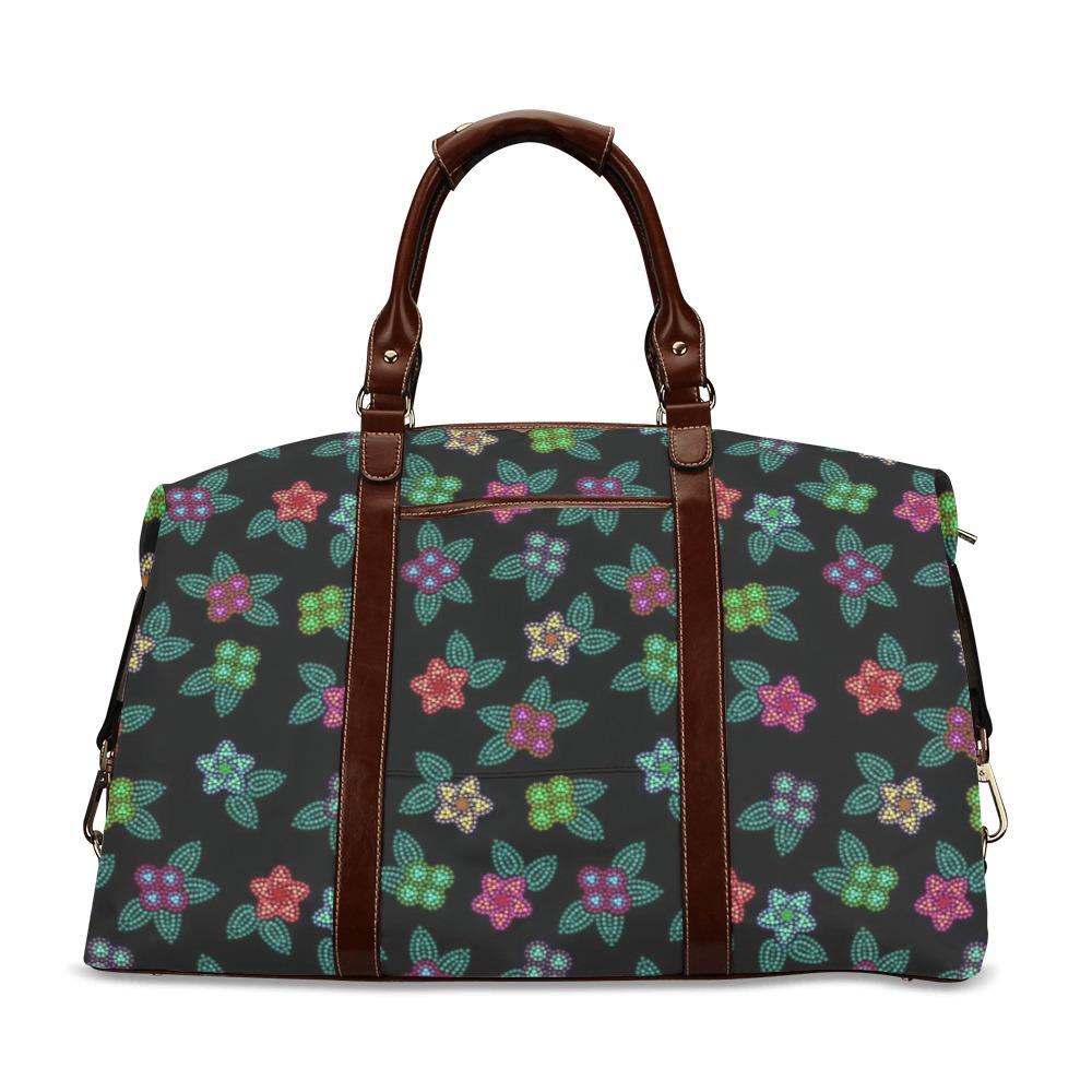 Berry Flowers Black Classic Travel Bag (Model 1643) Remake Classic Travel Bags (1643) e-joyer 