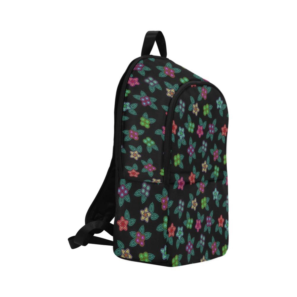 Berry Flowers Black Fabric Backpack for Adult (Model 1659) Casual Backpack for Adult (1659) e-joyer 