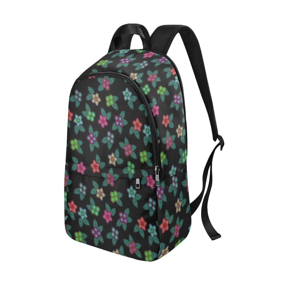 Berry Flowers Black Fabric Backpack for Adult (Model 1659) Casual Backpack for Adult (1659) e-joyer 