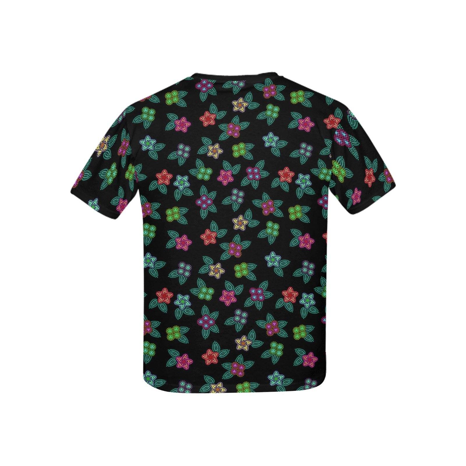 Berry Flowers Black Kids' All Over Print T-shirt (USA Size) (Model T40) All Over Print T-shirt for Kid (T40) e-joyer 