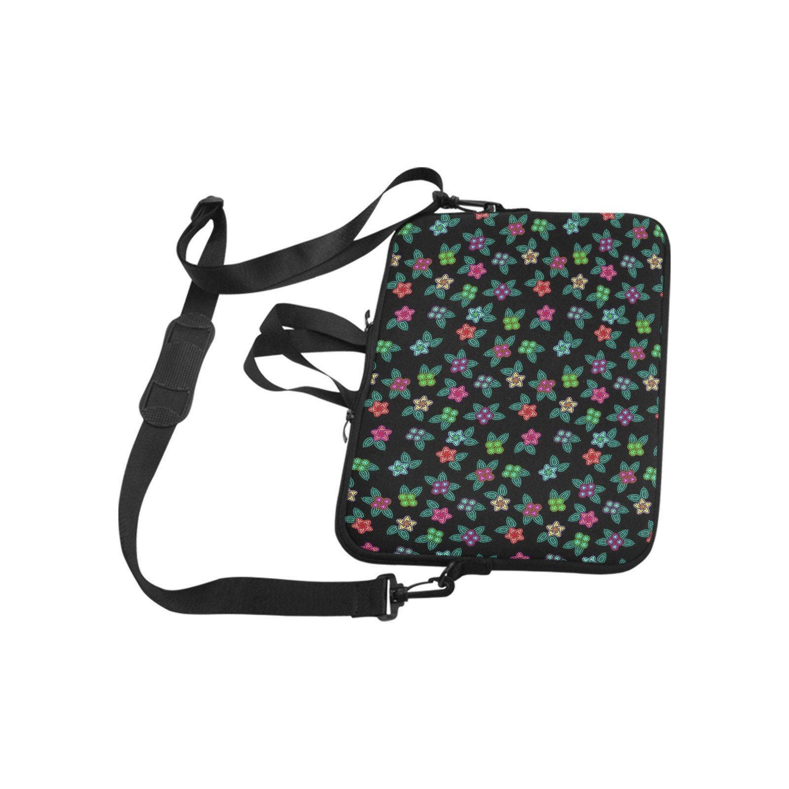 Berry Flowers Black Laptop Handbags 17" bag e-joyer 
